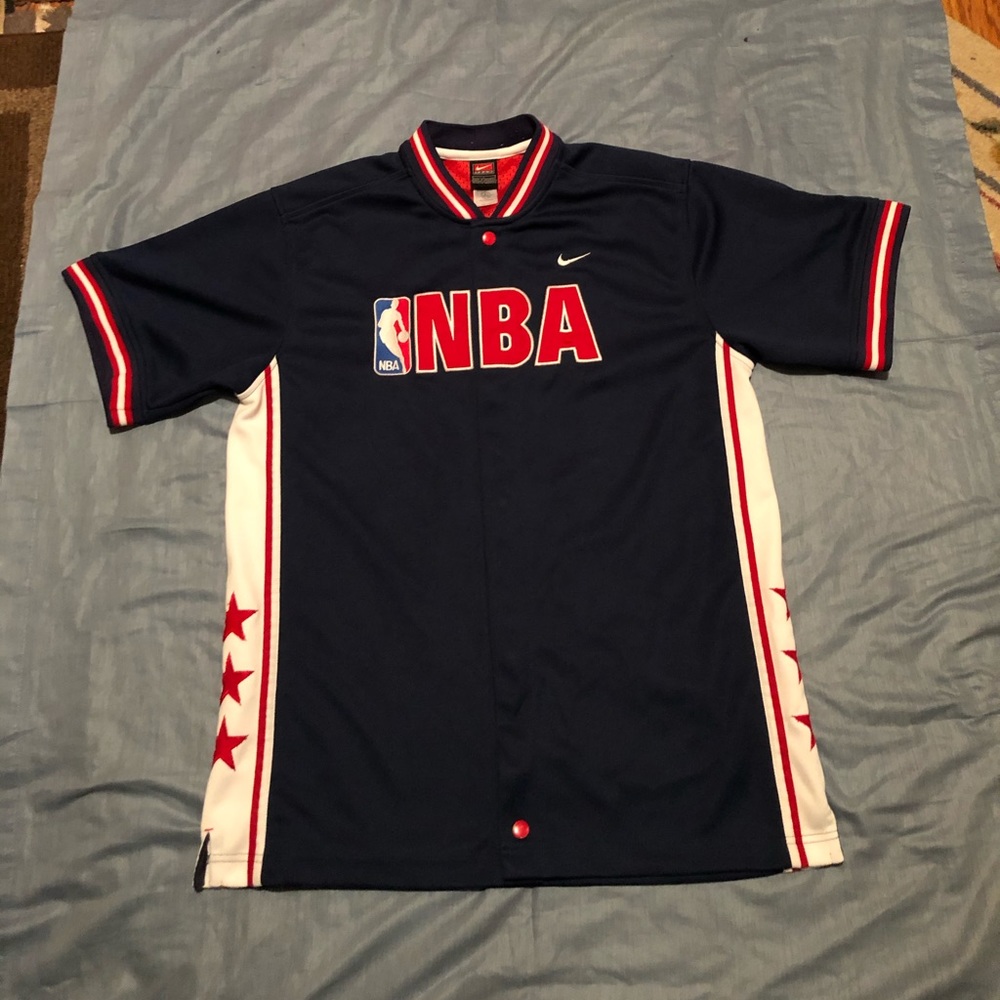 NBA warm-up jacket stitched Philly 76ers theme